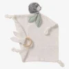 Doudou Carré En Coton Bio* Et Polyester + Hochet Rond LOVELY NATURE Blanc Moyen Uni Avec Decor – Vertbaudet 22