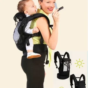 Pack Bundle Porte-bébé + Réhausseur + Cale-tête PhysioCarrier LOVE RADIUS By JE PORTE MON BEBE Noir/anthracite – Love Radius JPMB 12